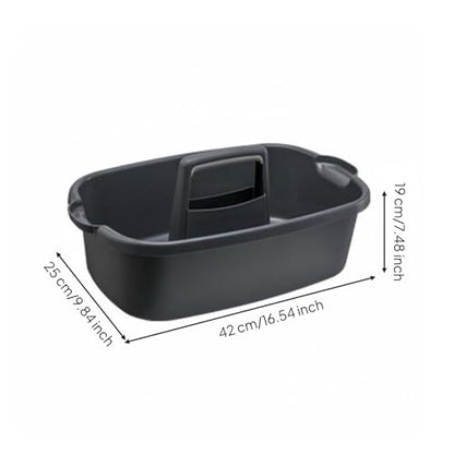 Qianly Cleaning Bin Large Capacity Utility Tool Basket Wear-Resistant Handled Storage Tote for Cleaners, Under Sink, Dark Gray - color: Dark Gray