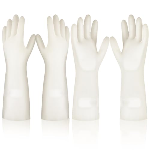 2 Pairs, 15 Inches, Nitrile Cleaning Gloves, Kitchen Dishwashing Gloves, Reusable, Durable, Water-Resistant, And Hypoallergenic (Large) - size: Large