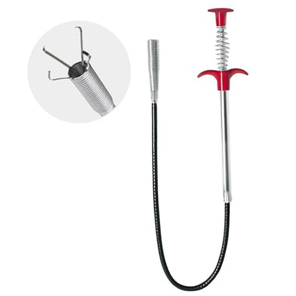 Drain Snake 35 Feet,Snake Drain Hair Removal Tool, Sink Unclogger Drain Cleaner Tool for Bathroom Kitchen Tub Shower Drain Clog Remover,Flexible Grabber Claw Pick Up Reacher