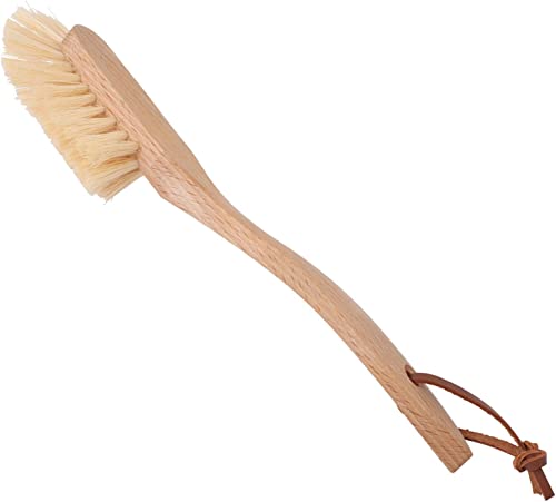 Redecker Dish Brush, Tampico Fiber, Curved Handle – Wrap-Around Bristles for Full Coverage Cleaning, Made in Germany - size: Single Unit, 10-3/8-Inches