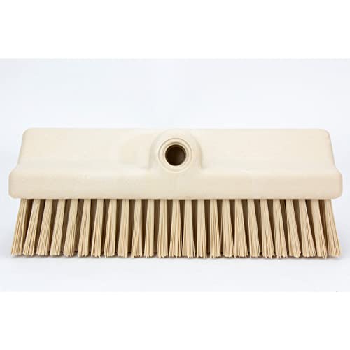 SPARTA 40423EC25 Plastic Floor Scrub Brush, Wall Brush, Equipment Brush With Nonabsorbent Bristles For Industrial Kitchens, Hospitals, Commercial Cleaning, 4 Inches, Tan, (Pack of 2) - color: Tan