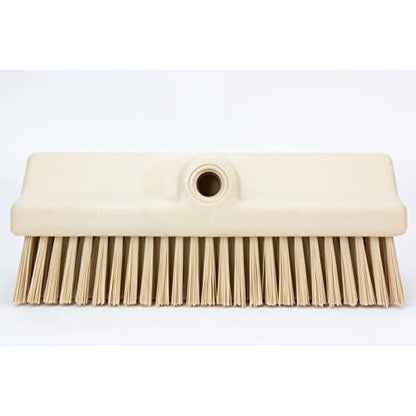 SPARTA 40423EC25 Plastic Floor Scrub Brush, Wall Brush, Equipment Brush With Nonabsorbent Bristles For Industrial Kitchens, Hospitals, Commercial Cleaning, 4 Inches, Tan, (Pack of 2) - color: Tan