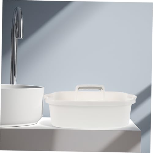 Didiseaon Housekeeping Plastic Basket Handle for Bathroom and Kitchen Versatile Storage Organizer for Cleaning Supplies Dorm Essentials and Hotel Use Convenient Handheld Tote White