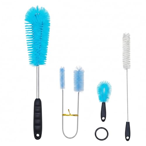 Long Handle Bottle Cleaning Brush for Narrow Neck Containers, Durable Nylon Bristles, Blue - size: 14.57 x 4.72 x 1.18 in