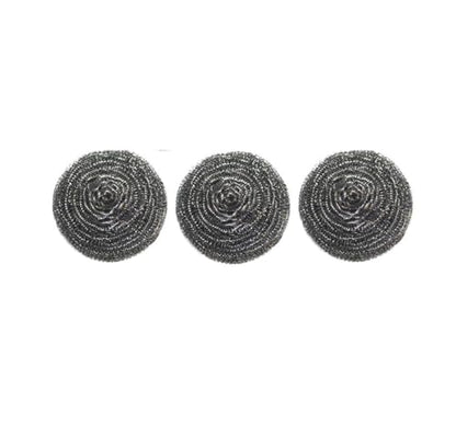 Stainless Steel Scrubbers 3Pack, Heavy Duty Scouring Pads for Dishes, Non-Scratch Kitchen Scrubber for Pots and Pans, Rustproof Steel Wool Pads for Cleaning Cookware, Oven, and Bathroom