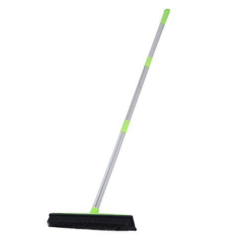 Multifunction Telescopic Floor Carpet Broom Pet Hair Dust Removal Cleaner Sweeper Tools (Green) - color: Green