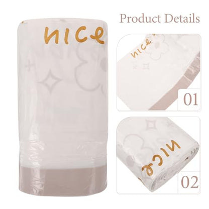 UKCOCO 60pcs Heavy Duty Drawstring Trash Bags Large Capacity Thick Plastic Garbage Bags for Kitchen Bathroom Bedroom Wastebasket Use