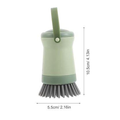 Gadpiparty Soap Dispensing Kitchen Dish Brush with Handle for Pot Pan Sink Cleaning, Non-Scratch Scrub Brush with Built-in Soap Dispenser, in Fresh Green