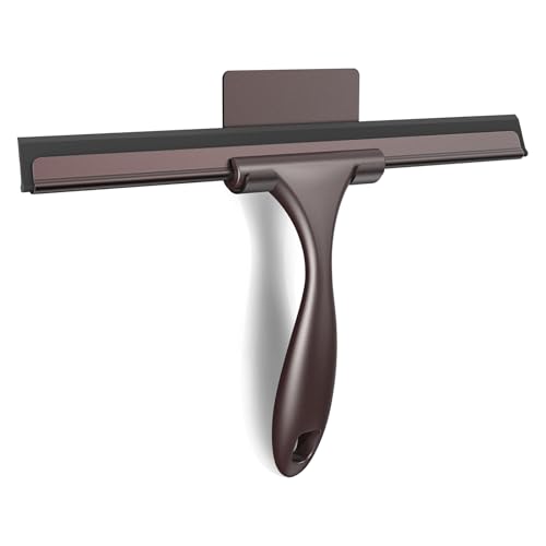 SetSail Shower Squeegee for Glass Doors All-Purpose Squeegee for Shower Glass Door Stainless Steel Window Squeegee with Hook for Car Windshield 12 Inches, Bronze - color: Bronze, size: 12 inches