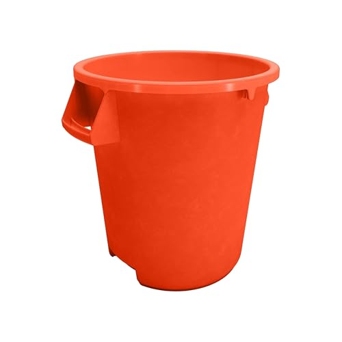 SPARTA Bronco Waste Container Trash Container, Round Trash Bin for Disposal, 10 Gallons, Orange, (Pack of 6) - color: Orange, size: 10 Gallons, (Pack of 6)