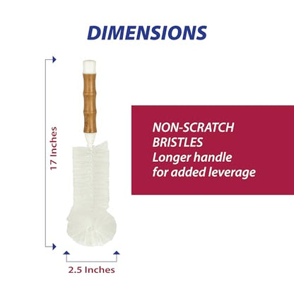 HIC Kitchen Bamboo Water Bottle Brush, Natural Bamboo with Non-Scratch Bristles - style: Water Bottle Brush
