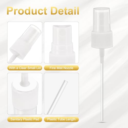 uxcell Spray Top 12Pcs 20/410 Plastic Fine Mist Reusable Replacement White | Spray Bottle Pump Plastic Top Reusable Replacement for Cosmetic Perfume and Body Sprays Bottle - color: White, size: 20/410