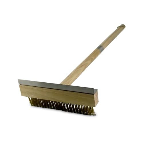 Premium Wooden Broom with Wire Bristle - Heavy Duty Cleaning Tool for Outdoor and Indoor Use, Perfect for Patio, Garage, and Kitchen