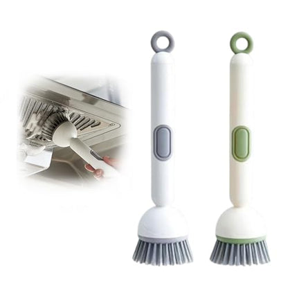 ANIS·KEBBR 2Pcs 360° Rotating Soap Dispensing Dish Brush Refillable for Kitchen Bathroom Cleaning 6x27cm
