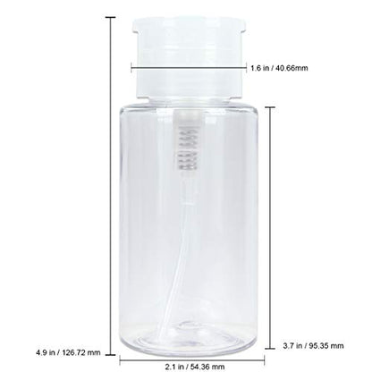 Beauticom Professional No Wording Labeled Push Down Liquid Pumping Empty Bottle Dispenser (7 oz, Clear)