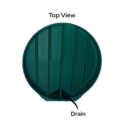 Laundry Detergent Cap Holder with Drip Return – No-Mess Cup Rest for Large Detergent Bottles – Saves Detergent & Money (Green - Tide, Gain, Downy)