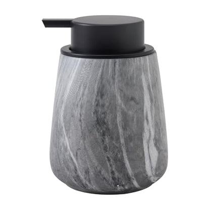12Oz Ceramic Liquid Soap Dispenser - Modern Lotion Hand Soap Dispenser with Easy-to-Press Black Pump, Reusable and Refillable Dish Soap Dispensers for Bathroom & Kitchen, Marble Grey - color: Marble Grey, style: Liquid Pump
