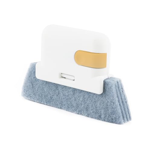 Window Track Cleaner Brush, Groove Cleaning Brush 2 in 1 Cleaner Tool Grip Brush for Window lides Gaps Tile Lines Shutter Car Vents,Yellow - color: Yellow