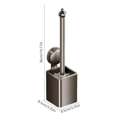 Wall-Mounted Toilet Brush and Holder Set, Drain Designed Toilet Brush with Removable Handle, Toilet Bowl Brush and Holder, Durable and Sturdy, Deep Cleaning for Bathroom, Shower, Toilet (Grey) - color: Gray
