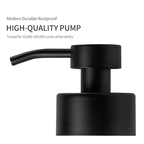 Enra Thick Glass Foaming Soap Dispenser with Clear Window,12oz Black Bathroom Soap Dispenser with Stainless Steel Pump, Modern Boho Refillable Pump Bottle for Bathroom Kitchen (Foam-Black) - color: Black Foam Dispenser