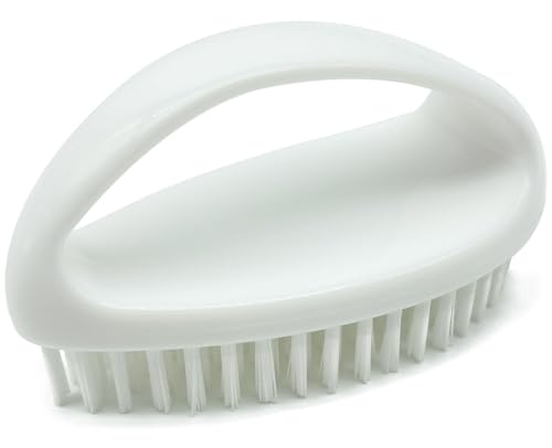 GKETN Scrub Brush for Cleaning Scrubbing Heavy Duty Stiff Nylon Bristles Cleaning Brush Multi-Purpose, White & Small Size - color: White