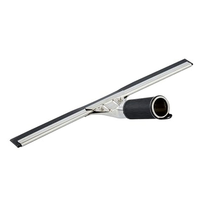 Restaurantware-Clean Tek Professional 13.78 Inch Window Squeegee, 1 Cleaning Squeegee with Rubber Blade - No-Slip Handle, Clean Mirror Or Car Windshield, Stainless Steel Wiper for Glass Door - size: 13 3/4", style: Stainless Steel, with Black Rubber Grip