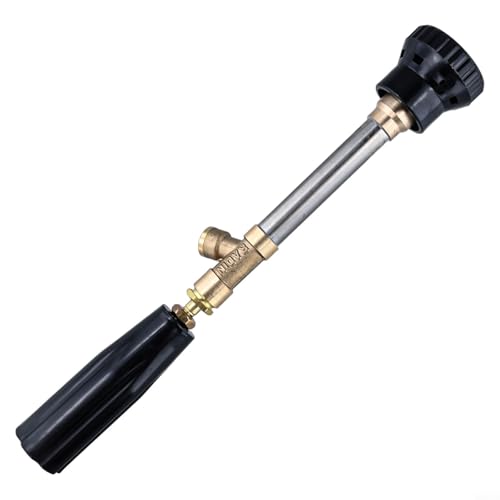 Adjustable High-Pressure Sprayer for Car, Plant, and Outdoor Cleaning with Aluminum Handle and Ceramic Nozzle, Black(60cm)