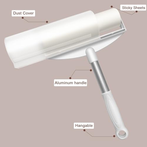 7.5 Inch Large Surface Lint Roller with 120 Sheets, Giant Extra Sticky Roller for Pet Hair, Dust Lint Remover for Clothes, Furniture, Household, Include 1 Handle 2 Rollers Dog Cat Hair Remover - size: 7.5 Inch Wide