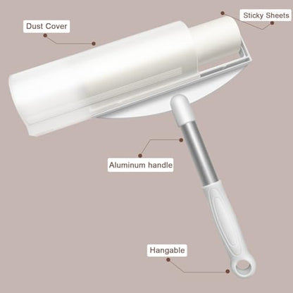 7.5 Inch Large Surface Lint Roller with 120 Sheets, Giant Extra Sticky Roller for Pet Hair, Dust Lint Remover for Clothes, Furniture, Household, Include 1 Handle 2 Rollers Dog Cat Hair Remover - size: 7.5 Inch Wide
