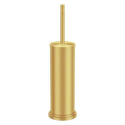 Gold Toilet Brush and Holder Set,304 Stainless Steel Toilet Brush for Bathroom with Long Handle, Heavy Duty Brass Toilet Bowl Brush,Removable Inner Bowl and Splash Protection,Deep Cleaning - color: Brushed Brass