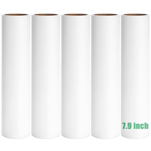 7.9 inch Lint Roller Refills Only, Extra Sticky Tape Roller Refills for Large Floor Lint Roller 7.9'' Width Sticky Roller Replacment Refill Pack of 5 Rolls, Total 300 Sheets (7.9'' Wide) - size: 7.9'' Wide (Pack of 5, Total 300 Sheets)
