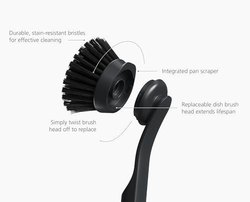 Joseph Joseph SinkTech Dish Brush with Replacement Head, Durable Bristles, Easy to Replace - style: Dish Brush