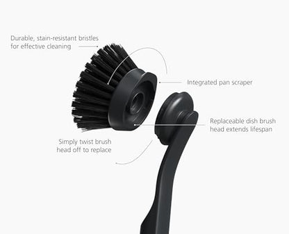 Joseph Joseph SinkTech Dish Brush with Replacement Head, Durable Bristles, Easy to Replace - style: Dish Brush