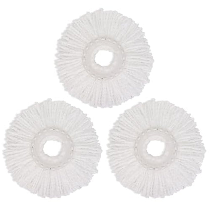 Spin Mop Replacement Heads, 6.3 Inch Microfiber Mop Refills Compatible with Hurricane, Mopnado, Simpli Magic and Other 360° Spin Mop Systems, Round Standard Universal Mop Pads (White) - 3 Pack - color: 6 Wihte - 3 Pack