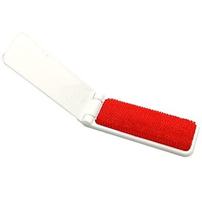 GARASANI 3 Pack Portable and Foldable Plastic Fold Clothing Dust Brush Pet Hair Remover Manual Sofa Bed Dry Cleaning Fabric Fluff Lint Cleaning Tool (White) - color: White