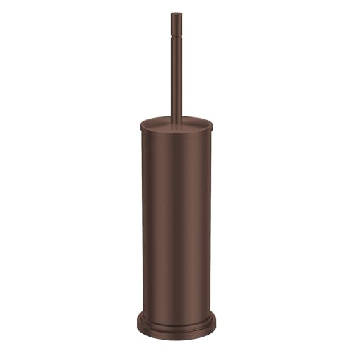 Bronze Toilet Brush and Holder Set,304 Stainless Steel Toilet Brush for Bathroom with Long Handle, Heavy Duty Toilet Bowl Brush,Removable Inner Bowl and Splash Protection,Deep Cleaning - color: Bronze