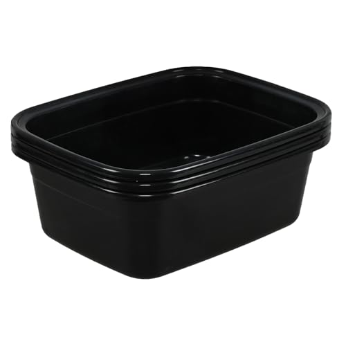 16 Quart Plastic Wash Basin, Black Dish Washing Pan, 3 Packs