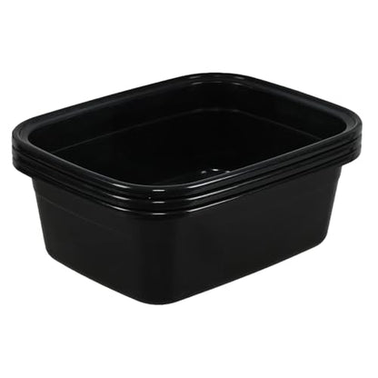 16 Quart Plastic Wash Basin, Black Dish Washing Pan, 3 Packs