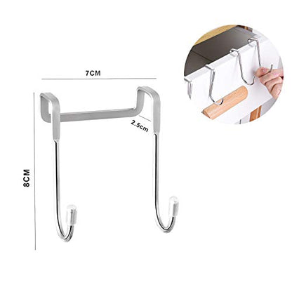 Shower Door Hooks, Cabinet Hooks, Shower Squeegee Hooks, Towel Hooks for Bathroom Frameless Glass Shower Door (Maximum 0.78 Inch Thick). (4 Pack, Silver) - color: Silver