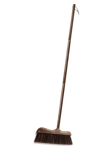 Wood Angle Broom – 44.8” Wooden Handle Compact Brooms for Indoor Kitchen – Soft PP Bristles, Durable Sweeping Broom