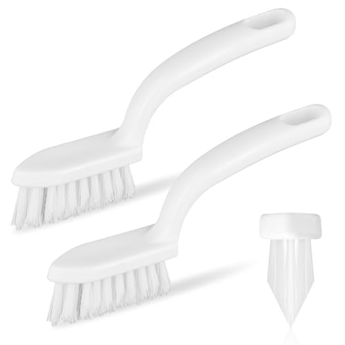 2pcs Grout Cleaner Brush for Tile Floors, V-Shaped Handheld Stiff Shower Gap Cleaning Scrubber with Hard Bristles, Grout Brush for Shower Tile, Door Groove Gap, Bathroom, Kitchen, Window