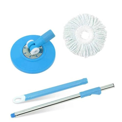 (2 Sink Wiper Free) Spin Mop with Telescopic Handle and Replacement Head, Blue Mop Stick for Floor Cleaning Without Bucket Spin Mop with Microfiber