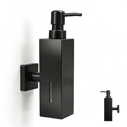 Black Soap Dispenser, Wall-Mounted 304 Stainless Steel Liquid Soap Dispenser for Kitchen and Bathroom