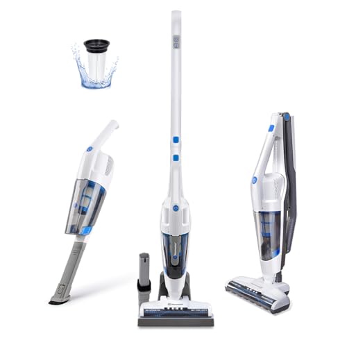 Vacmaster VSD1801 Cordless Handheld & Stick Vacuum Cleaner 2 in 1, Rechargeable Li-ion Battery Powerful Lightweight for Hardwood Floor, Carpet and Pet Hair White - style: White