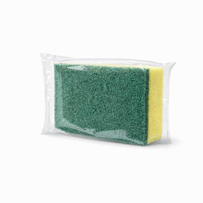 Heavy Duty Kitchen Sponges, Individually Wrapped, Green & Yellow Scrub Sponges – 40 Count, Medium Duty Cleaning Sponges for Dishes, Cookware & Surfaces