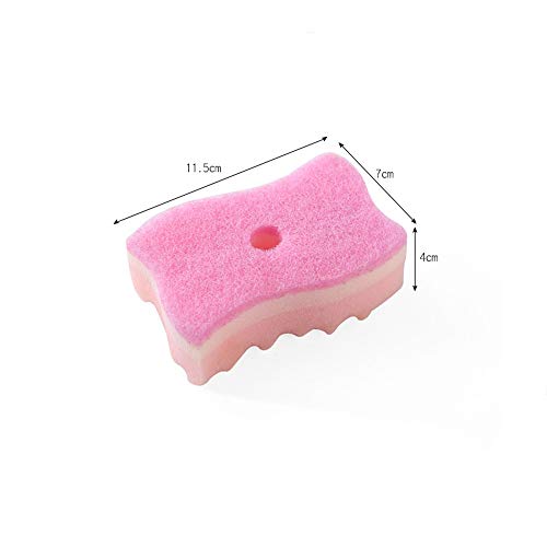 Yellow Pink Colors Multi-Functional Sponges Non-Scratch Scrub Sponges Household Kitchen Cleaning Sponges Durable Scouring Pads,Pack of 4