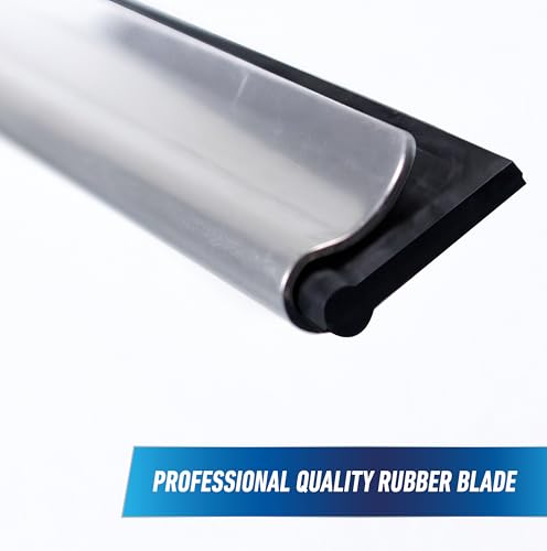 Unger Professional Connect and Clean 18” Grip Swivel Window, Glass Squeegee, and 8’ Pole, 180-Degree Pivoting Handle with Lock, Cleaning Supplies for Streak-Free Results