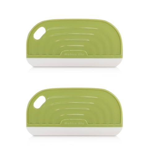 2 PCS Small Handhold Squeegee for Household, Mini Size Silicon Cleaning Scraper with Hanging Design, Water Wiper Scraper for Cleaning Glass Mirror Bathroom Kitchen Countertop (2 pcs, Green) - color: 2pcs, Green