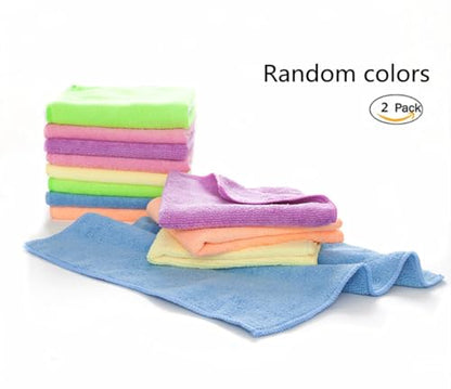 Rubber Cleaning Gloves Kitchen Dishwashing Glove 2-Pairs And Cleaning Cloth 2-Pack,Waterproof Reuseable.(Medium) - size: Medium