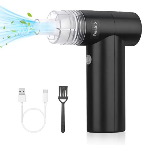 Bestrip Compressed Air Duster, 85000RPM Handheld Electric Air Duster, 4 Gears Adjustable Jet Dry Blower for Car Computer Keyboard Cleaning (Black)